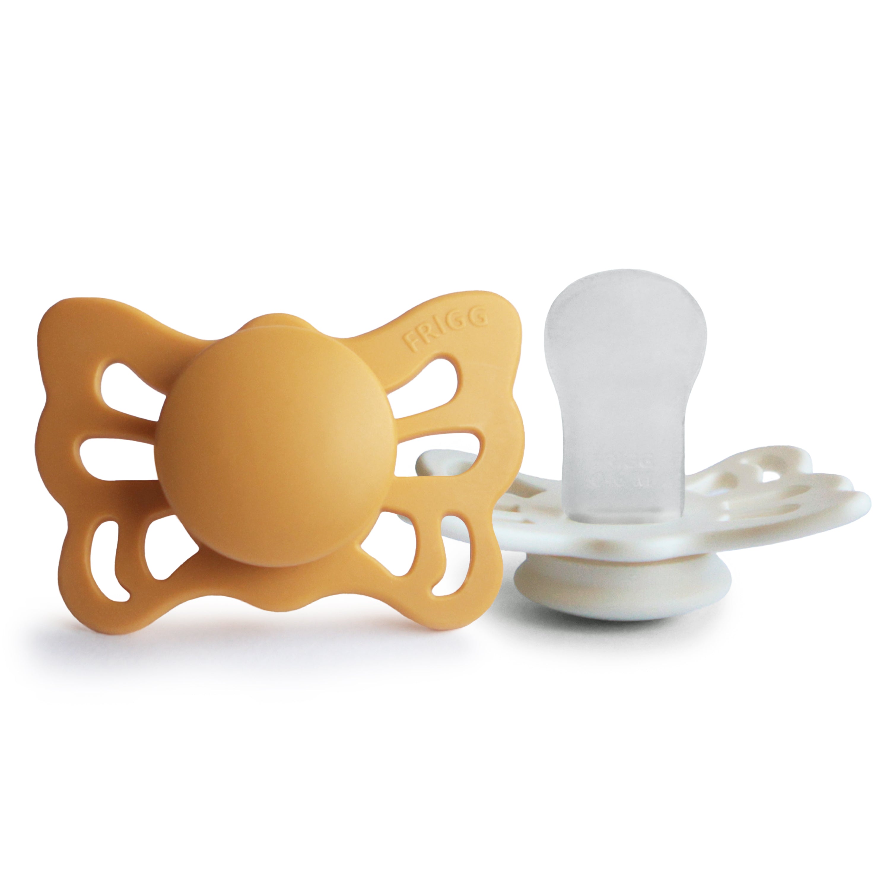 Image of FRIGG Butterfly Anatomical Silicone Pacifier 2-Pack (0-6 Months)
